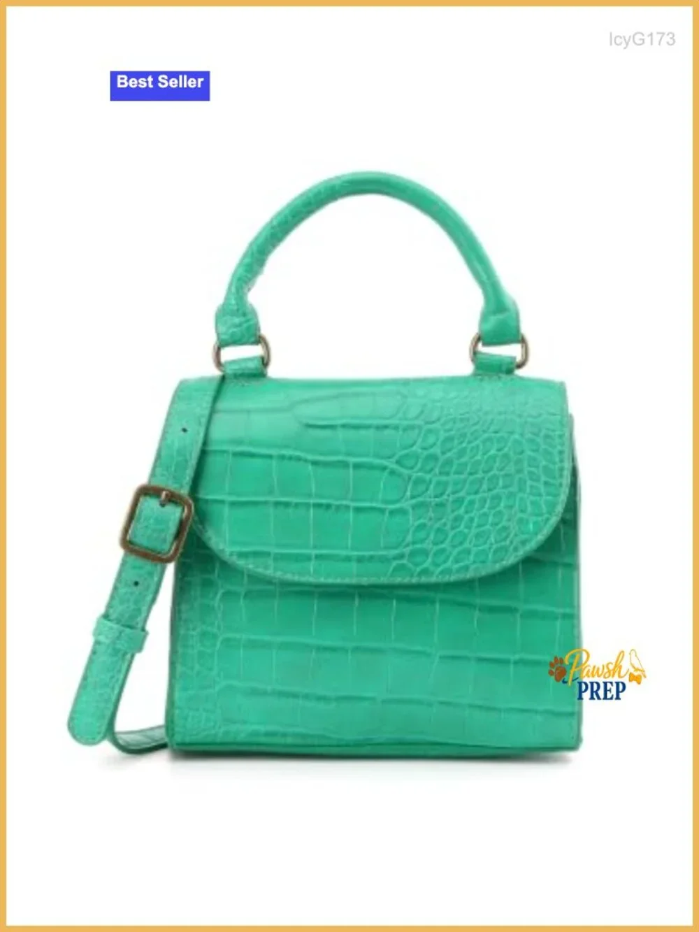 Vegan Leather Croc-Embossed Satchel Crossbody Bag with Detachable Strap